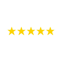 Stars rating icon set. Set of Gold star icons isolated on a blank background. eps 10