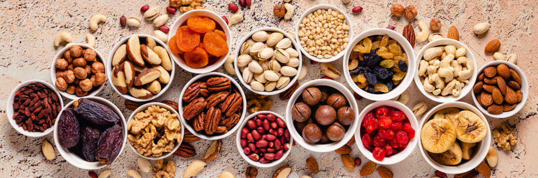 Nuts and dried fruits assortment.