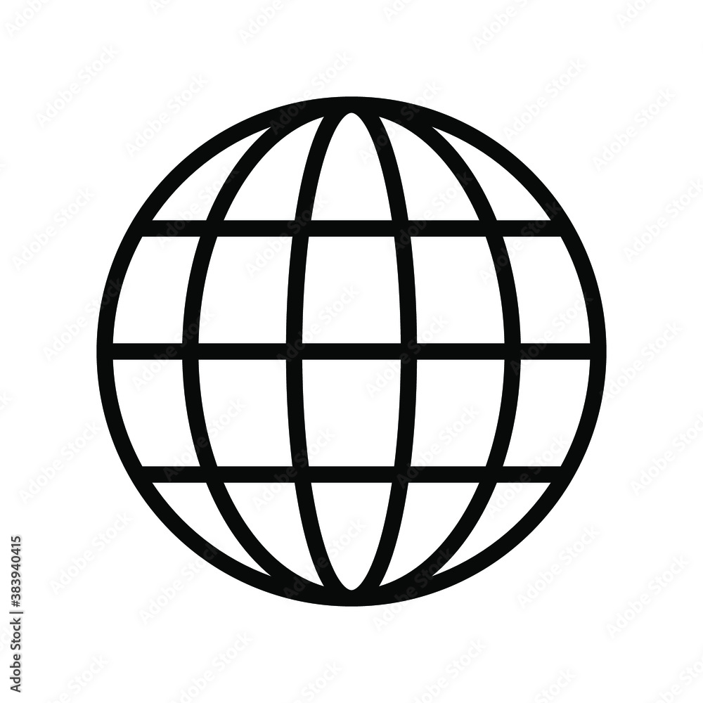 Aufkleber internet - globe icon design template vector on a white background