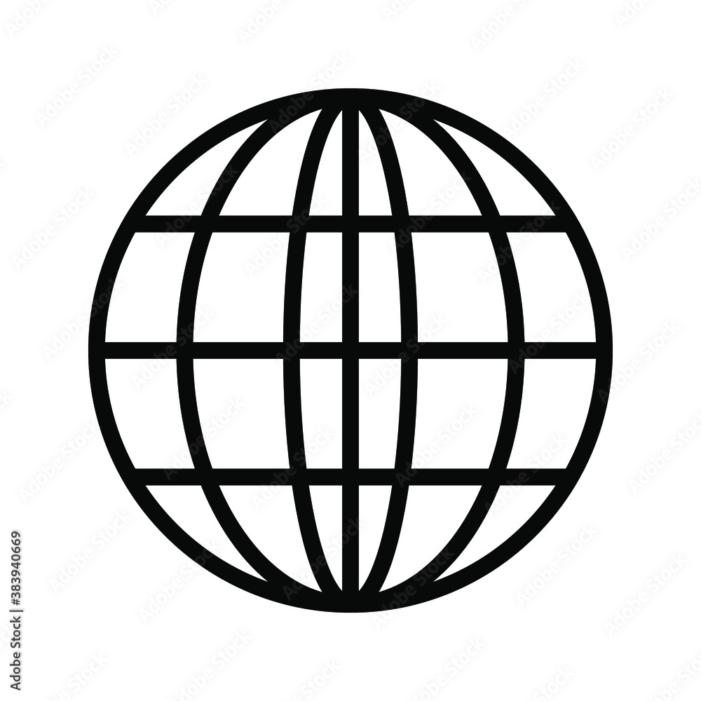 Aufkleber internet - globe icon design template vector on a white background