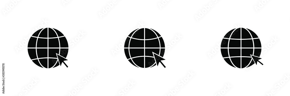 Aufkleber internet - globe icon design template vector on a white background