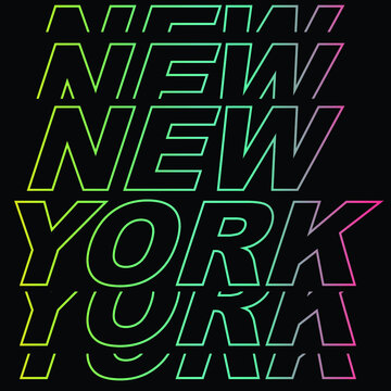 Repetition Slogan. Lettering ' New York ' Vector Illustration. Apparel Print. t shirt print