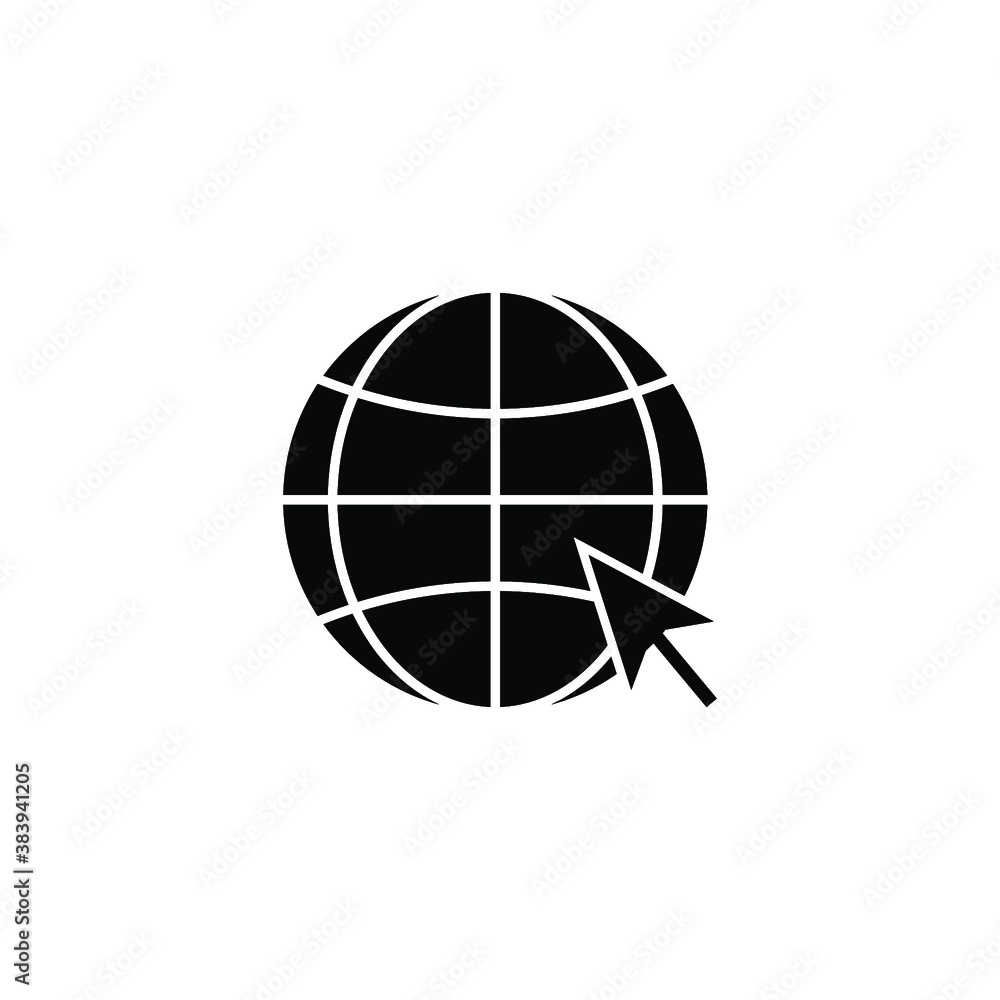 Aufkleber internet - globe icon design template vector on a white background
