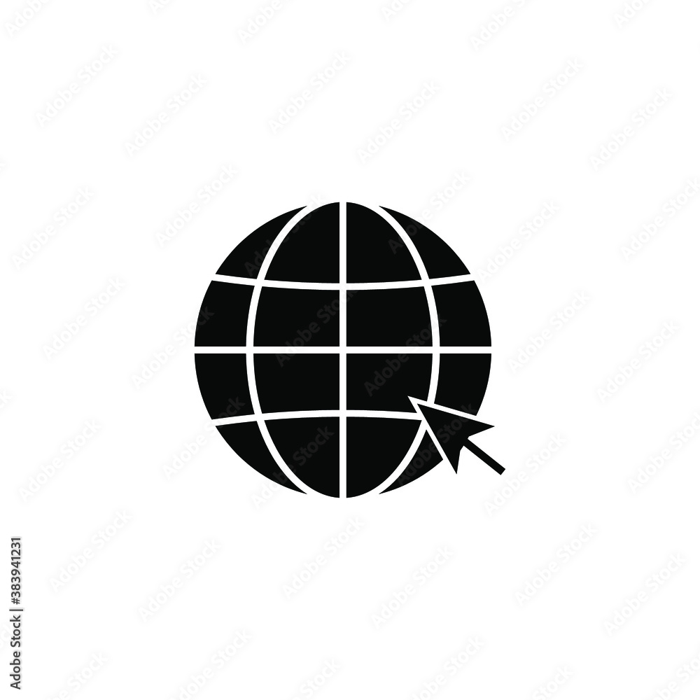 Poster internet - globe icon design template vector on a white background