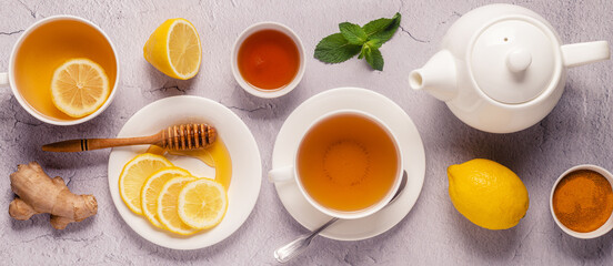 Green tea with lemon and honey, Immunity boosting and cold remedies.