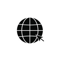 internet - globe icon design template vector on a white background