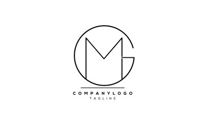 Alphabet letters Initials Monogram logo MG or GM - obrazy, fototapety, plakaty