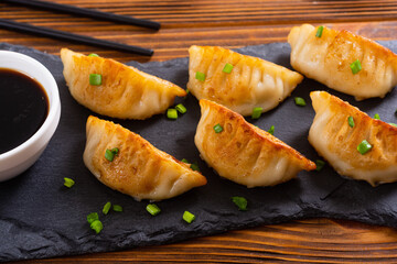 Traditional asian dumplings gyoza