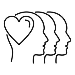 People affection icon. Outline people affection vector icon for web design isolated on white background