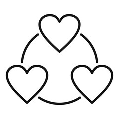 Love heart affection icon. Outline love heart affection vector icon for web design isolated on white background