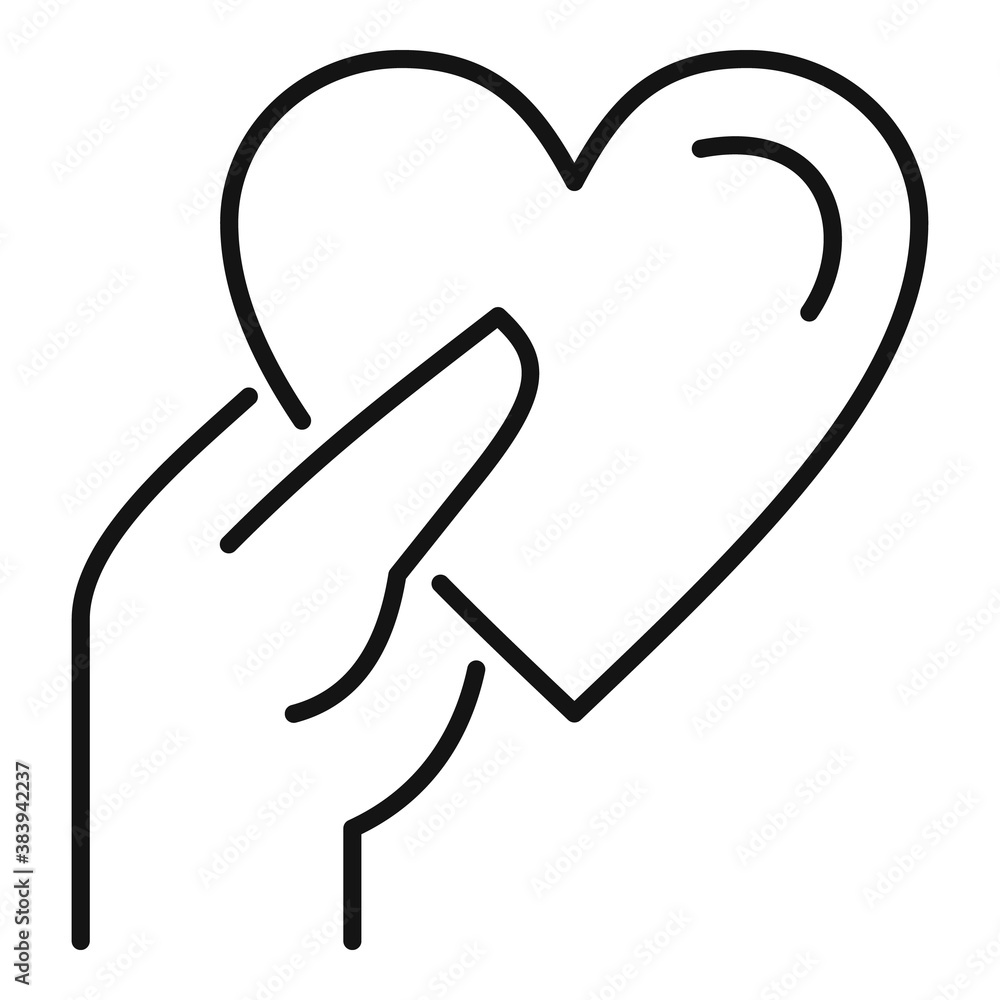 Poster give heart affection icon. outline give heart affection vector icon for web design isolated on white