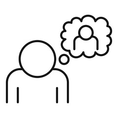 Affection thinking icon. Outline affection thinking vector icon for web design isolated on white background