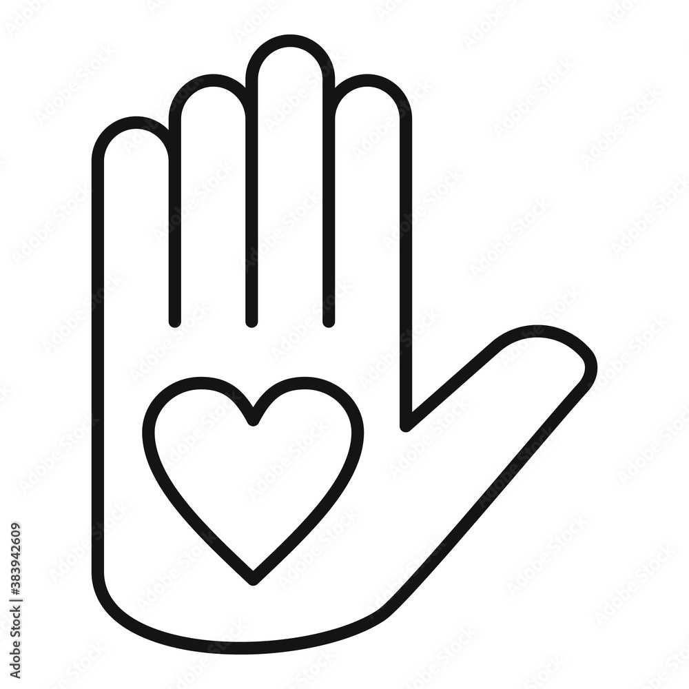 Poster affection heart hand icon. outline affection heart hand vector icon for web design isolated on white