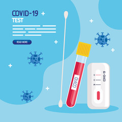 covid 19 virus test swab and tube design of ncov cov and coronavirus theme Vector illustration