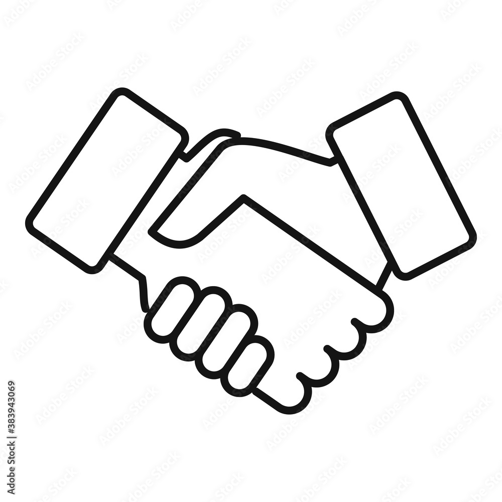 Canvas Prints friends handshake icon. outline friends handshake vector icon for web design isolated on white backg