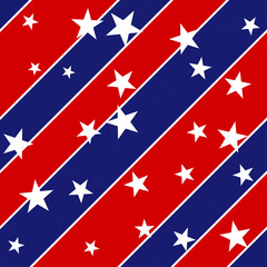 United States Stars and Stripes Election background illustration - Seamless Pattern
