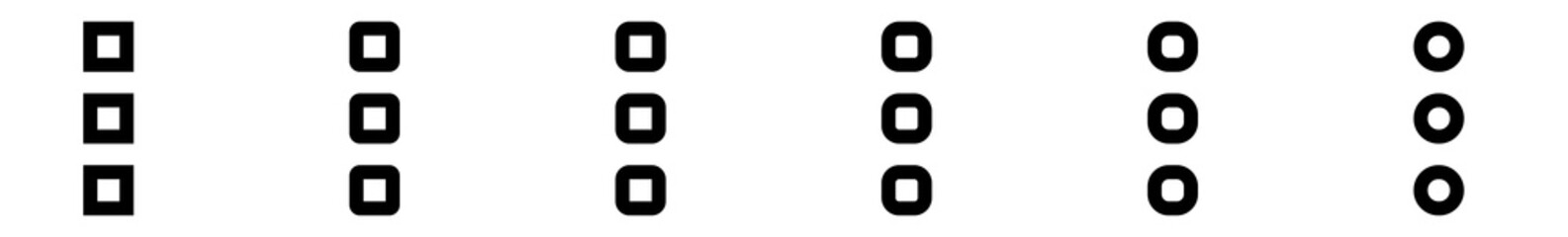 More Icon Black | More Text Illustration | Website User Symbol | Set Logo | Web Setting Dots Sign | Isolated | Variations