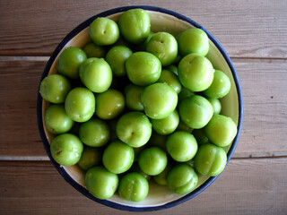 Turkish organic green plums.