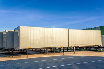 Fototapeta na wymiar Warehouse unloading docks , Truck transport on freeway