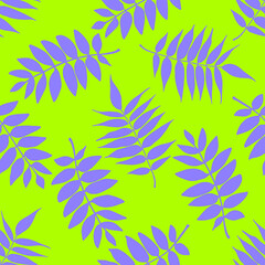 Fototapeta na wymiar Leaves of different trees. Seamless vector pattern. Botanical background.