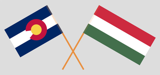 Crossed flags of The State of Colorado and Hungary