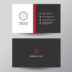 Red business card design template