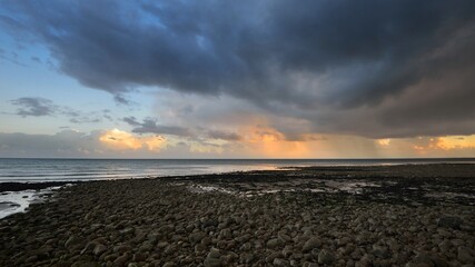 D-Day landing beach view in Normandy, France