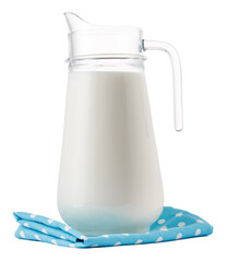 Glass milk jar isolated on white background