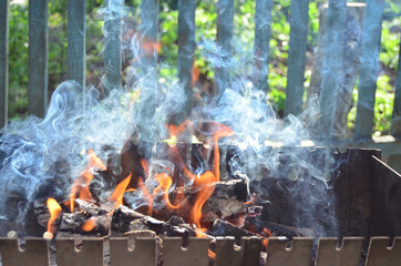 photo of barbecue in the garden