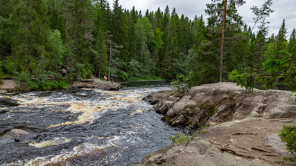 The waterfalls of Ruskeala, Karelia, Russia