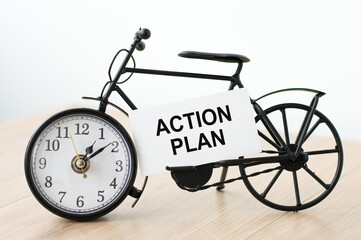 Business concept. A card with the text ACTION PLAN