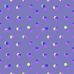 Polka dots seamless pattern. Circules on a lilac background.