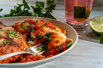Chicken Parmesan with Ravioli