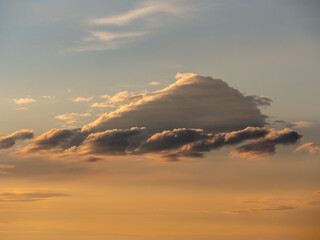 Colorful cloudy sky at sunset. Gradient color. Sky texture, abstract nature background