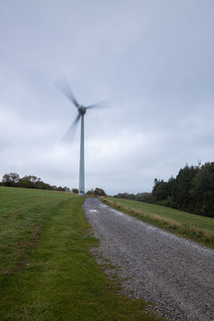 Wind turbine in the field. Renewable energy
