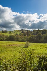 Landscape with Bieszczady mountains in Poland