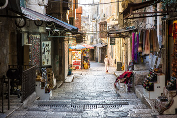 historic street in jerusalem, israel