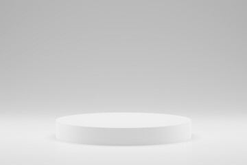 White pedestal on white background