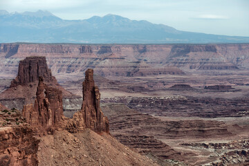 View behind Mesa Arch, Canyon Lands National Park, Utah
