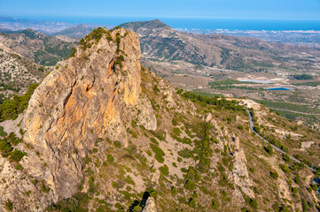Fototapeta na wymiar Aerial view of mountain range in Alicante, Spain