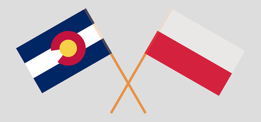 Crossed flags of The State of Colorado and Poland