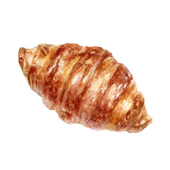 Croissant watercolor illustration isolated on white background