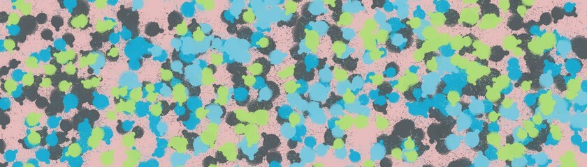 Long rectangular abstract background. Banner for text. Colored spots, dots. Rainbow background.