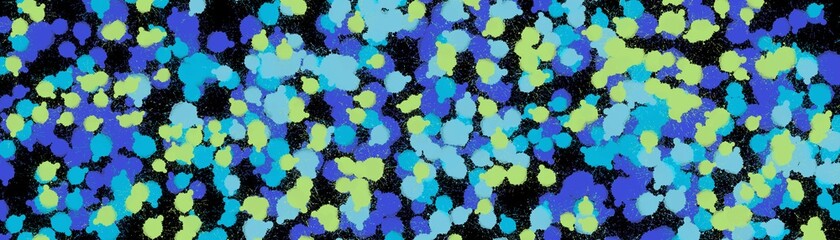Long rectangular abstract background. Banner for text. Colored spots, dots. Rainbow background.