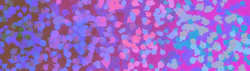 Long rectangular abstract background. Banner for text. Colored spots, dots. Rainbow background.