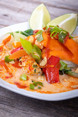 delicious tasty thai curry coconut shrimp bowl