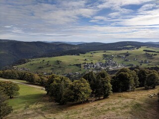 Fototapeta premium Top View from the Eugen Keidel Tower (Schauinsland-Turm) Freiburg im Breisgau, Germany