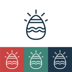 Line icon easter egg with pattern