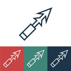 Linear vector icon with harpoon