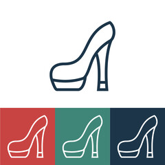 Linear vector icon with women shoes